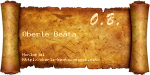 Oberle Beáta névjegykártya